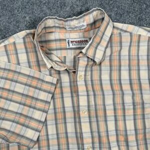 McGregor Bagpiper Shirt Large Plaid Short Sleeve Button Up Men's
